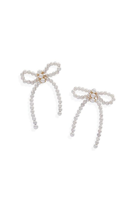 Pearl Bow Earrings