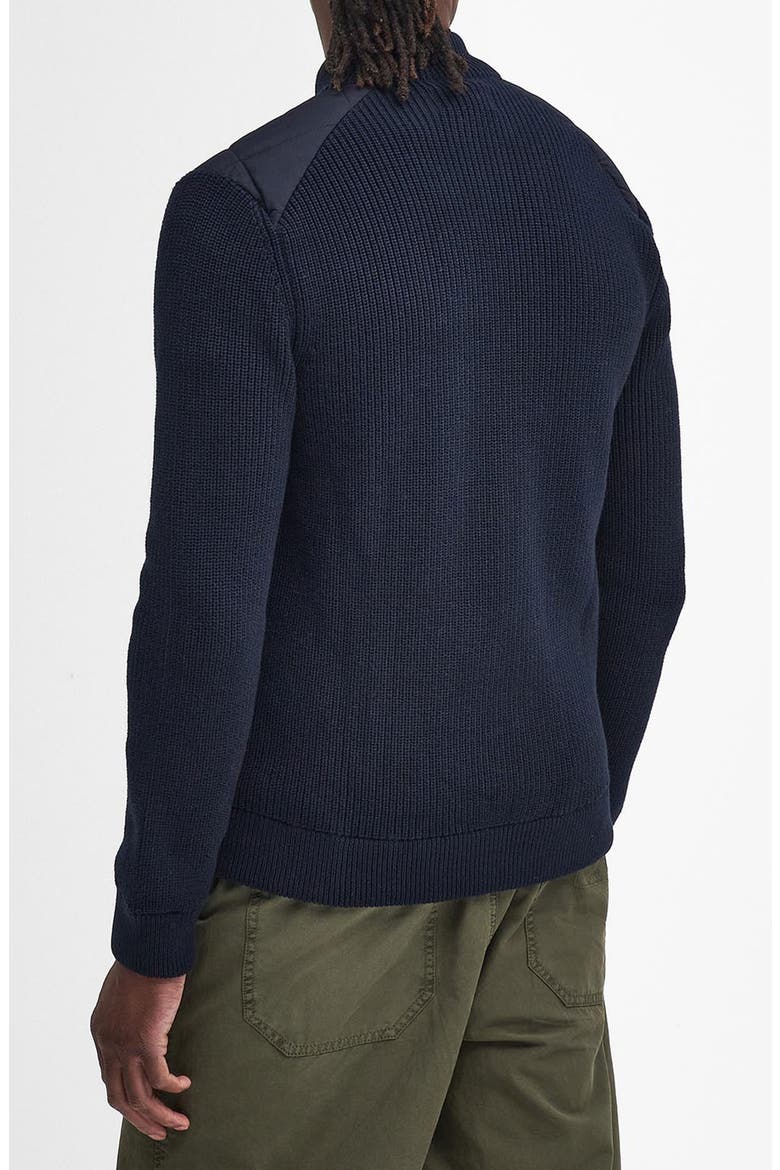 Newland Quilt Front Zip Cardigan, Alternate, color, NAVY