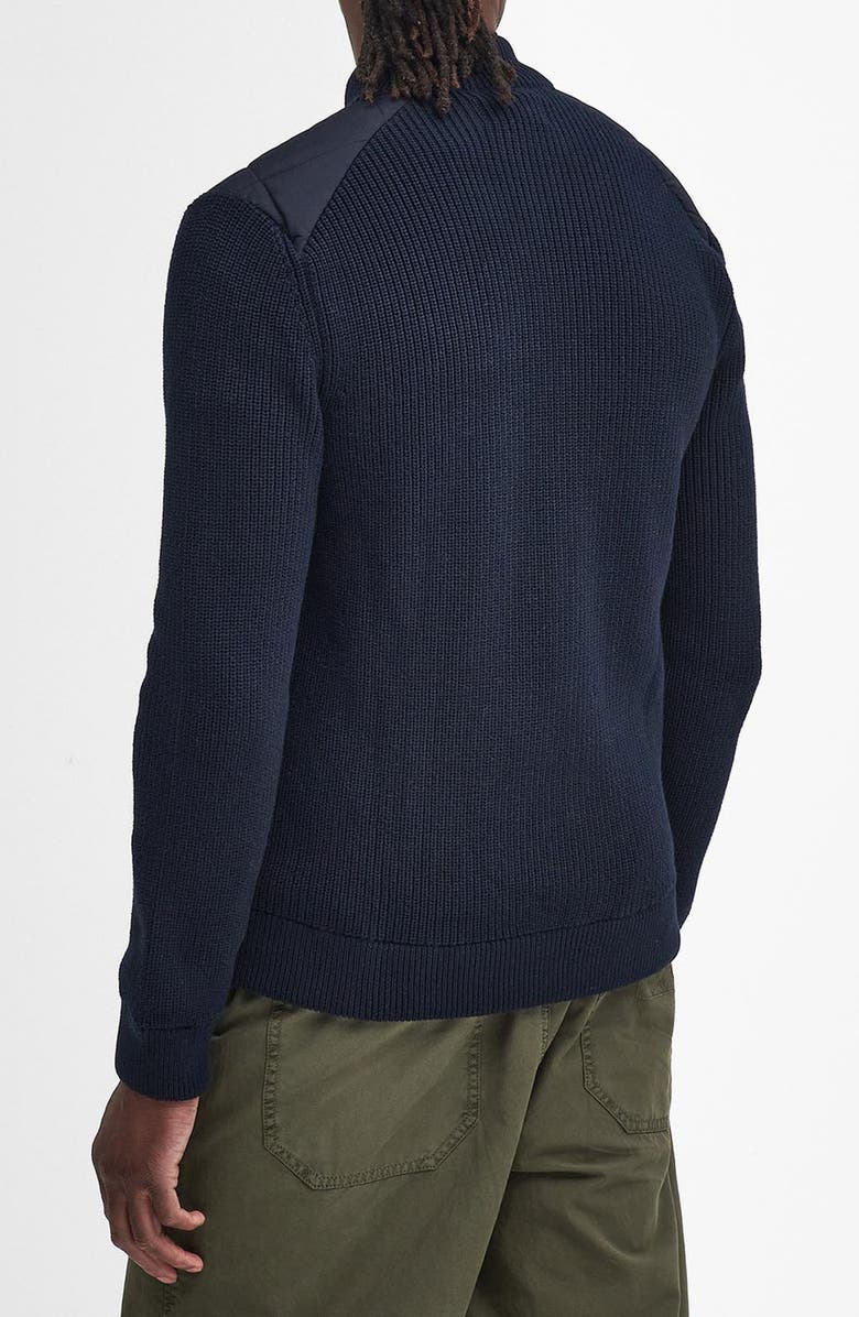 Barbour Newland Quilt Front Zip Cardigan, Alternate, color, Navy