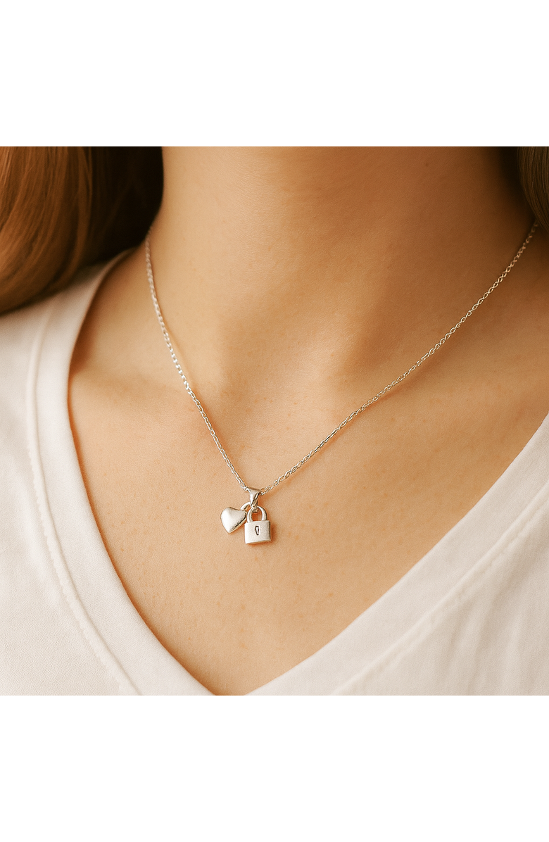 Donatello Gian Earrings Necklace and Bracelet Heart Jewelry Set, Alternate, color, Silver