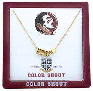Color Shout Florida State University Gold Heart Necklace