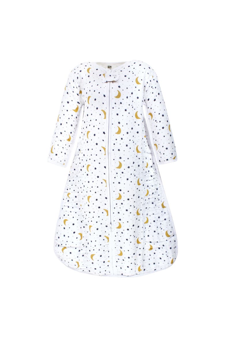 Long-Sleeved Muslin Wearable Sleep Garment, Main, color, Moon