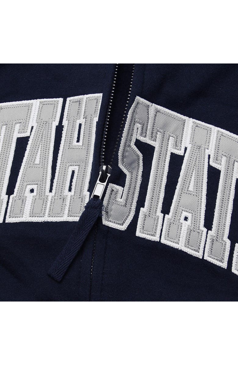 COLOSSEUM Women's Stadium Athletic Navy Utah State Aggies Arched Name Full-Zip Hoodie, Alternate, color, Navy
