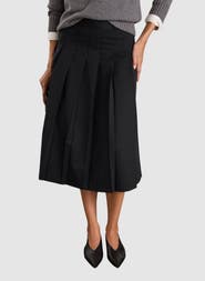 81043072 Pam Wool Blend Pleated Midi Skirt