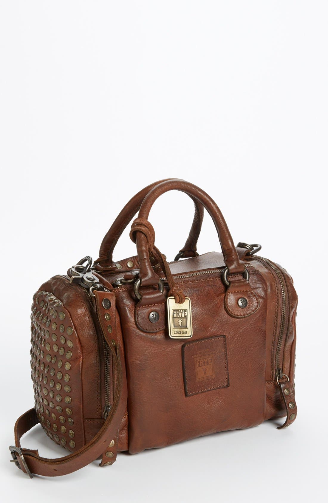 'Brooke Speedy' Leather Satchel, Small, Main, color, COGNAC