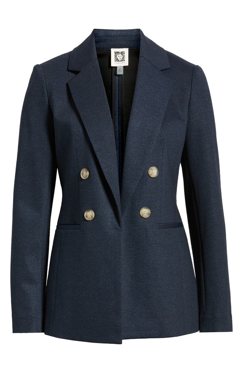 Anne Klein Double Breasted Jacket, Alternate, color, Mid Blue