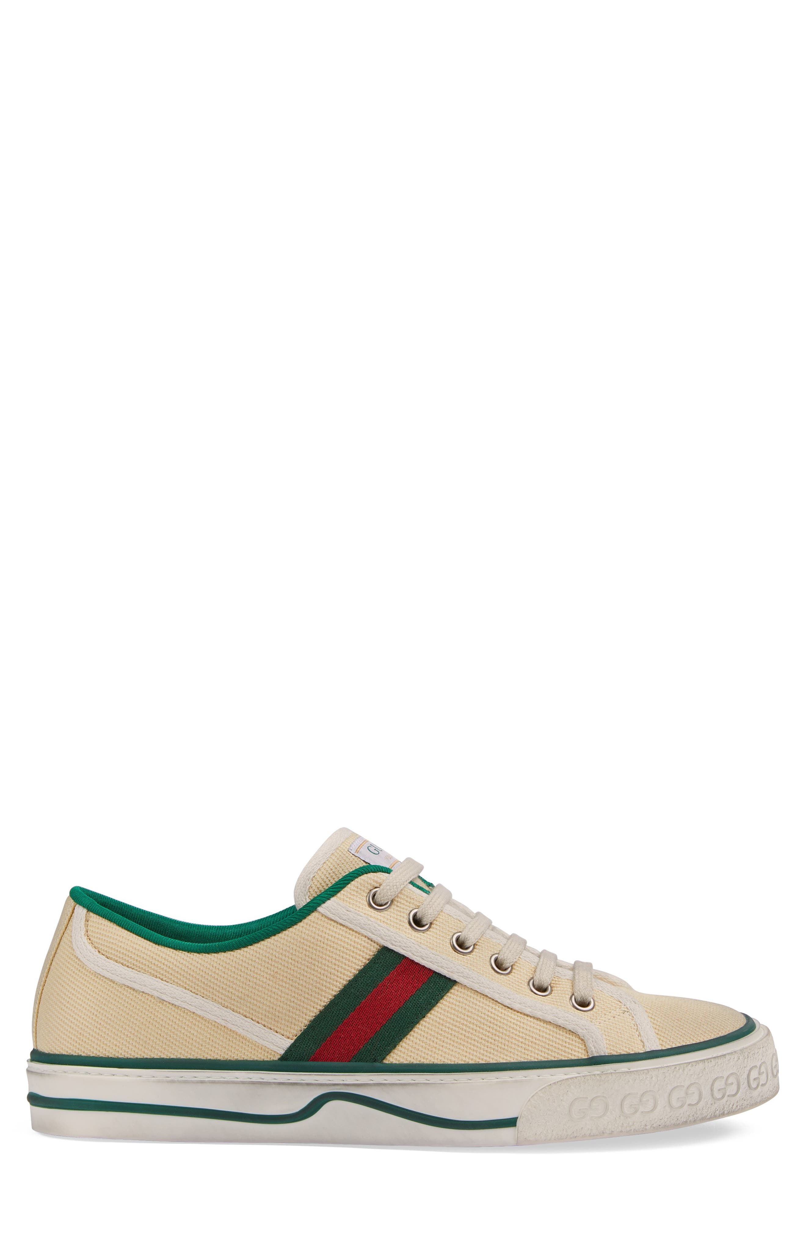 Gucci Web Canvas Low Top Sneaker, Alternate, color, 
