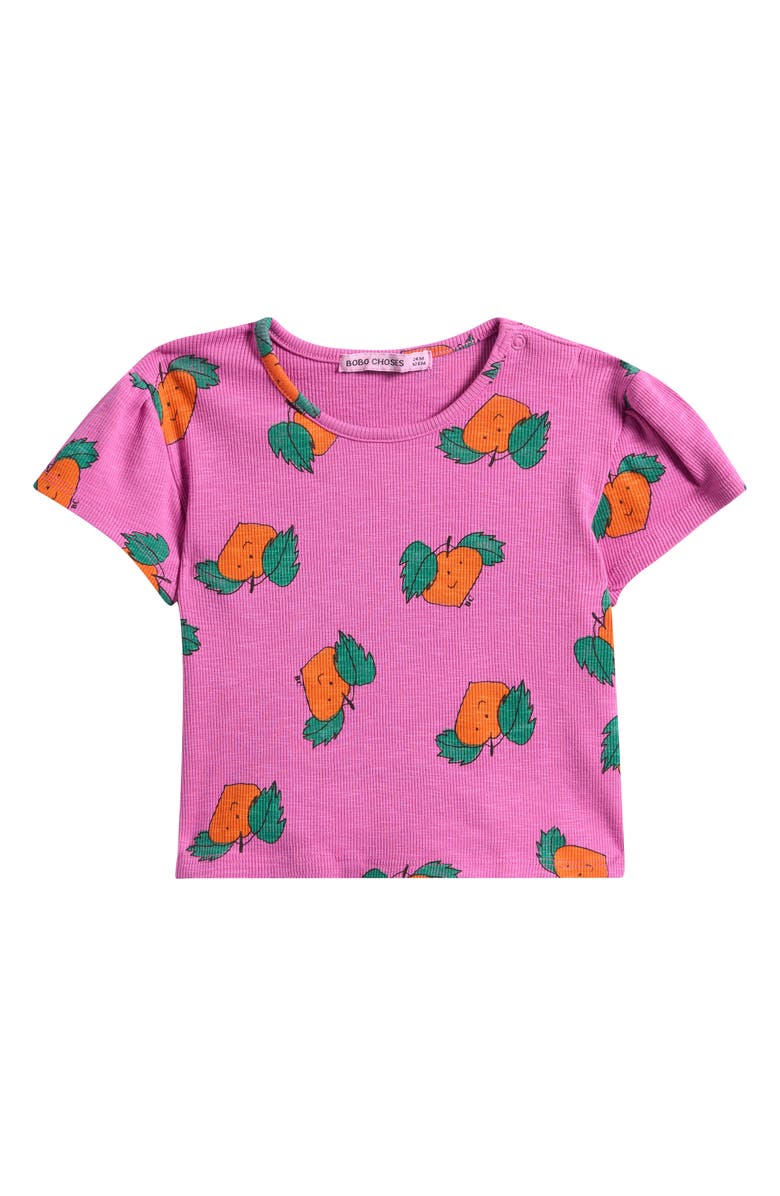 Bobo Choses Kids' Tangerine Print Knit T-Shirt, Main, color, Fuchsia