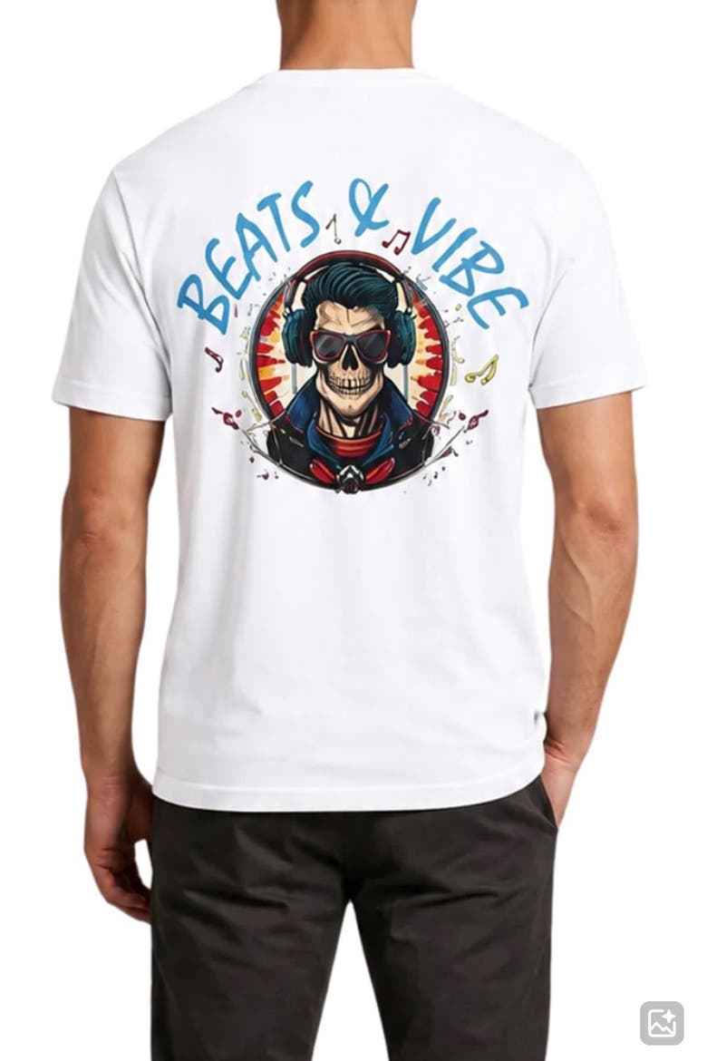 Beats & Vibe Graphic T-Shirt, Alternate, color, WHITE