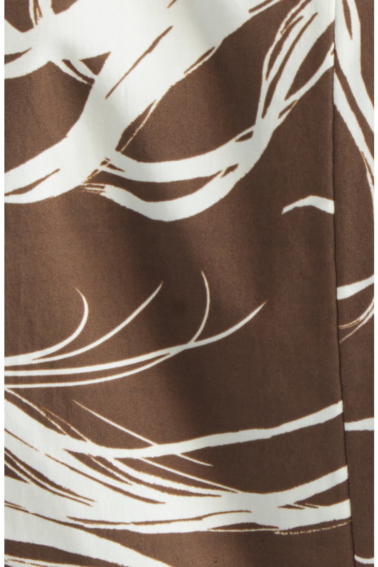 All Over Feathers Dress, Alternate, color, ECRU/ DARK BROWN