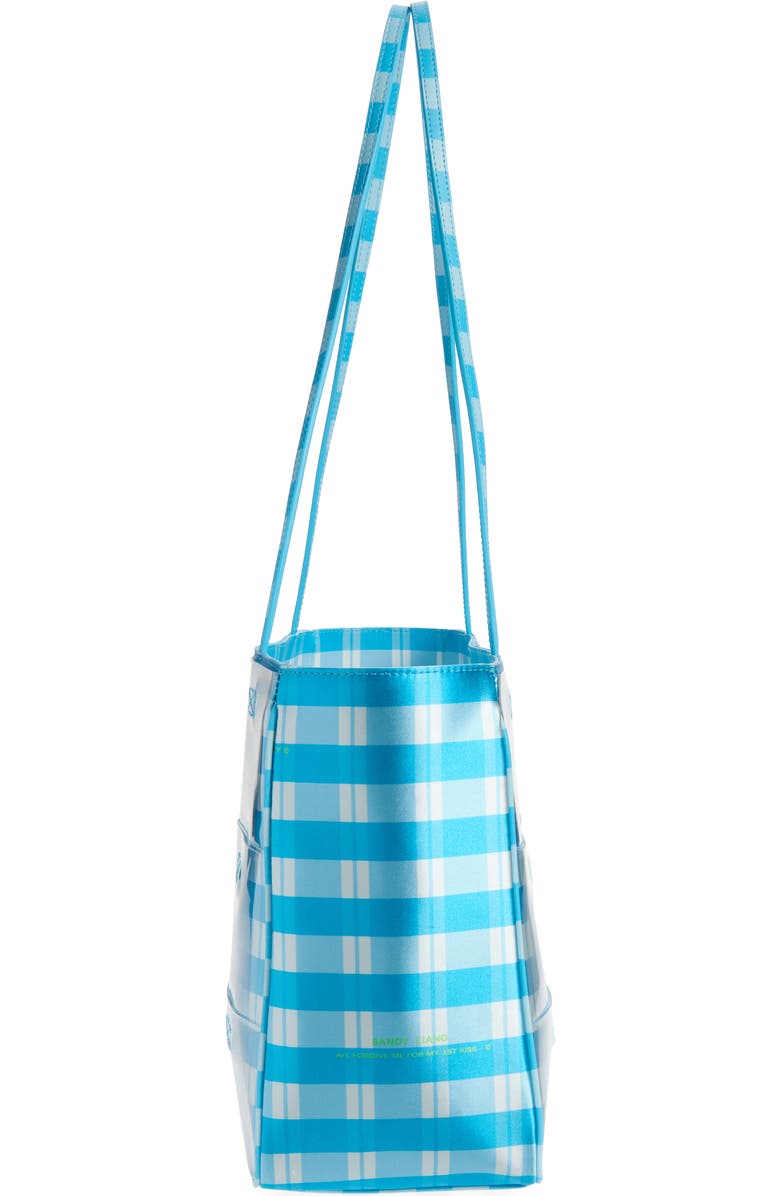 Sandy Liang Windows Check Tote, Alternate, color, Blue Multi