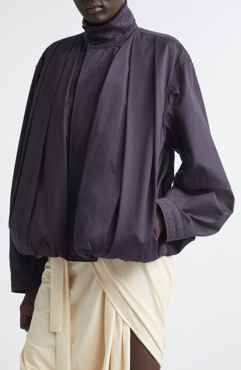 Lemaire Soft Pleated Cotton Sateen Blouson Jacket, Alternate, color, Ink Blue