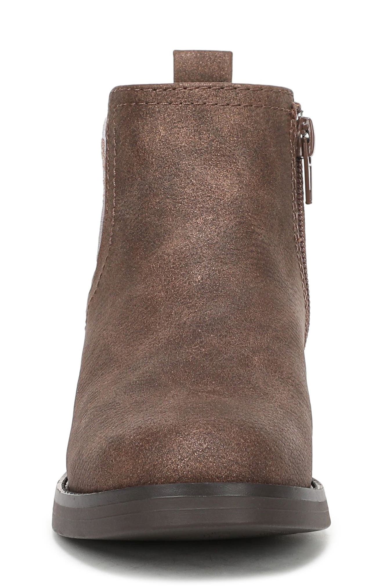 Kids' Zander Glitter Ankle Boot, Alternate, color, SADDLE FAUX LEATHER