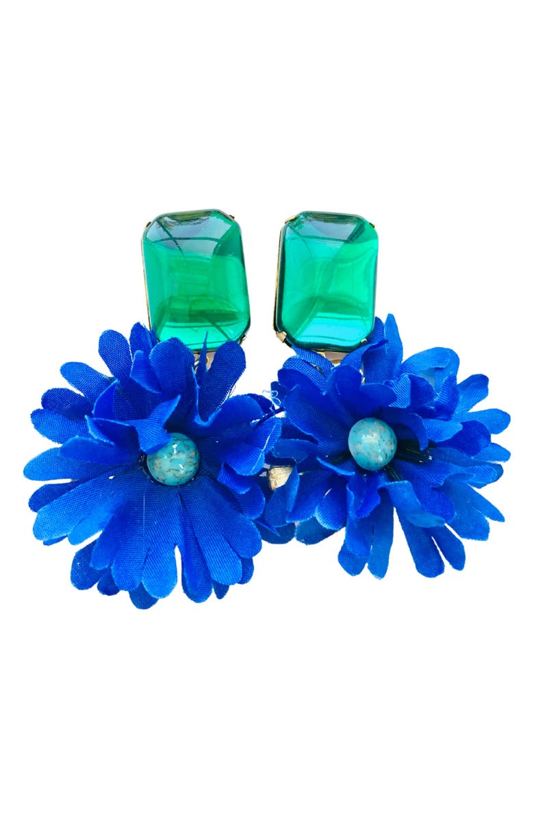 The Pink Reef Oversized Floral Drop Earrings, Main, color,