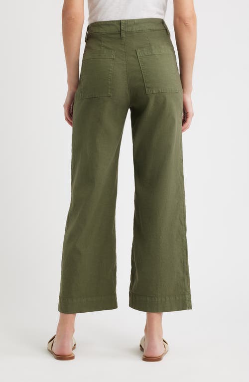 Frank & Eileen Westport The Italian Ankle Wide Leg Pants In Green