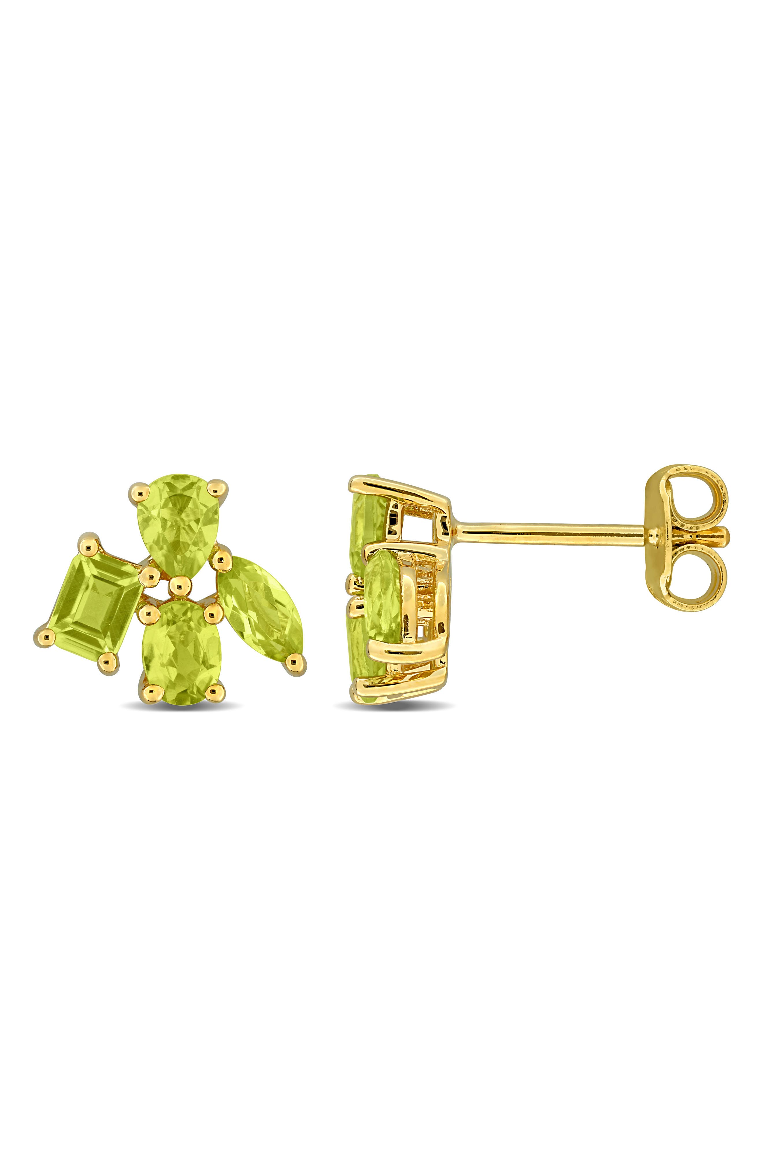 1 2/5 ct. t.w. Peridot Floral Stud Earrings