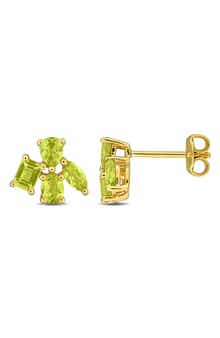 1 2/5 ct. t.w. Peridot Floral Stud Earrings