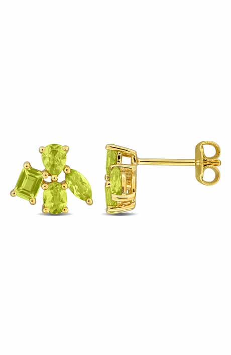 1 2/5 ct. t.w. Peridot Floral Stud Earrings