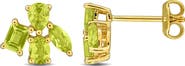 DELMAR 1 2/5 ct. t.w. Peridot Floral Stud Earrings
