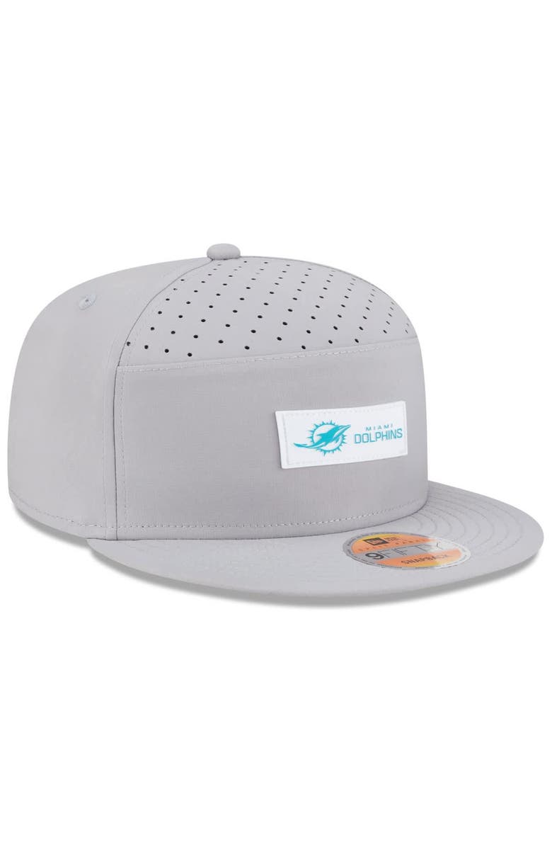 New Era Men's New Era Gray Miami Dolphins 2025 Sideline Split Panel 9FIFTY Snapback Hat, Alternate, color, Gray