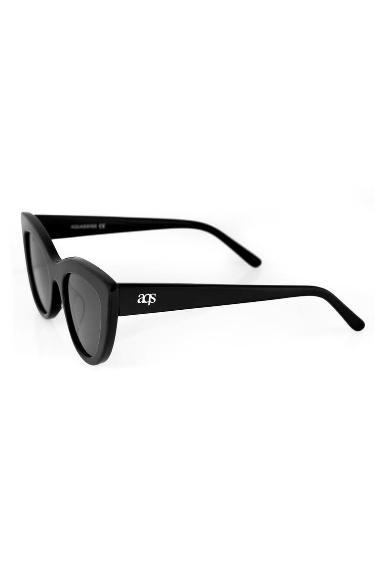 Leia 49mm Cat Eye Sunglasses, Alternate, color, BLACK/ BLACK