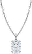 ALLUREZ Oval Solitaire Lab Diamond Pendant Necklace 14K 1.50ct