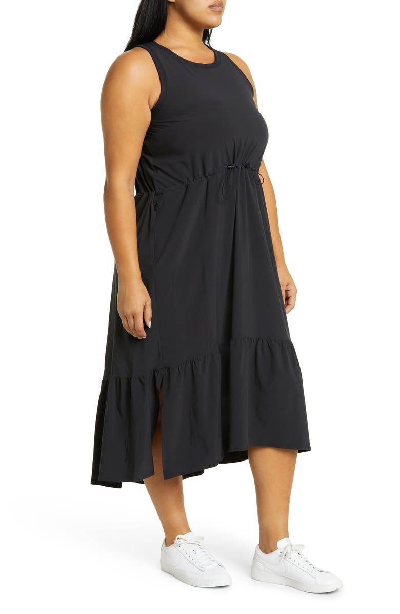 Zella Pursuit Tiered Midi Dress, Alternate, color, 