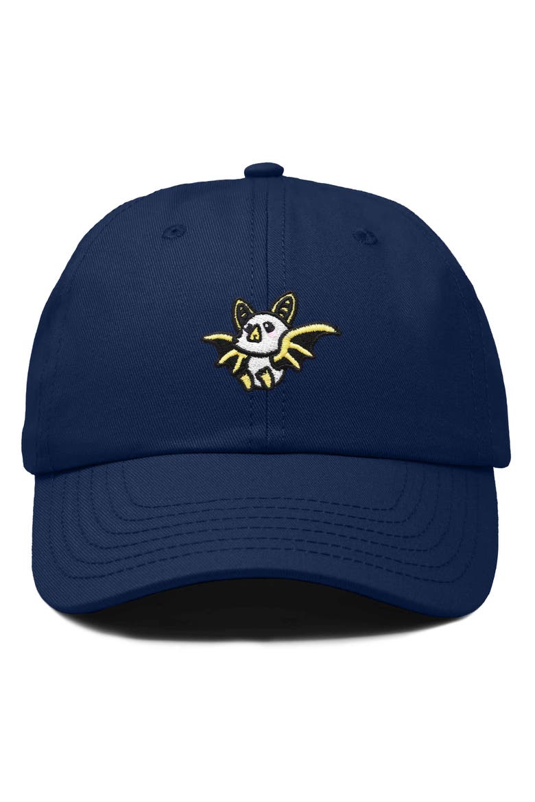 Honduran Bat Embroidered Dad Hat, Main, color, Navy Blue