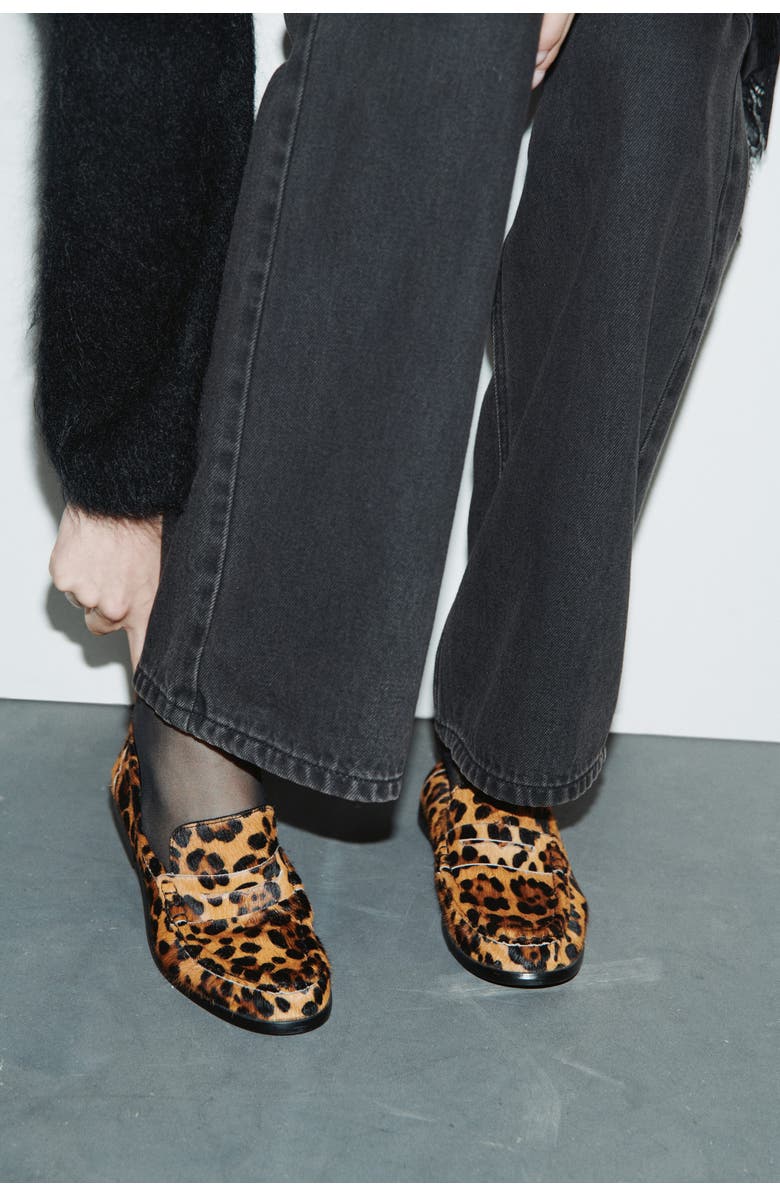 H&M Loafers, Alternate, color, Beige/Faux Leopard