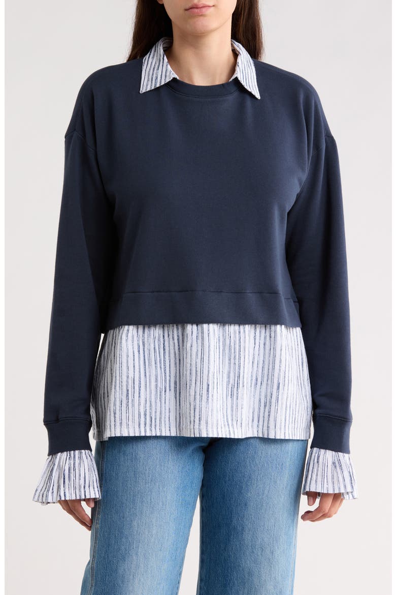 Layered Top, Main, color, NAVY BLUE/ WHITE