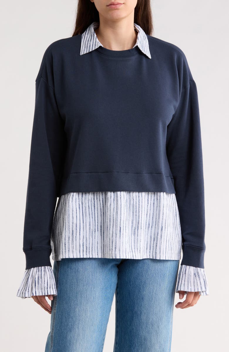 Splendid Layered Top, Main, color, Navy Blue/ White