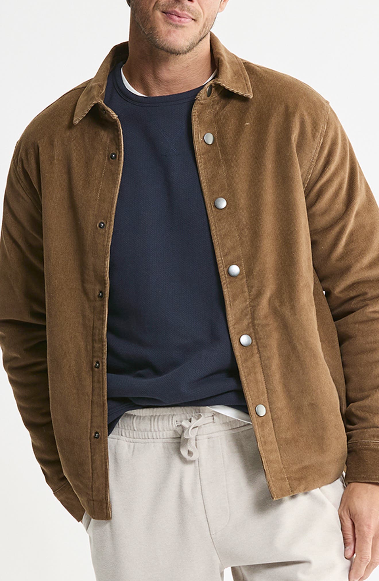 High Pile Fleece Lined Corduroy Shirt Jacket
