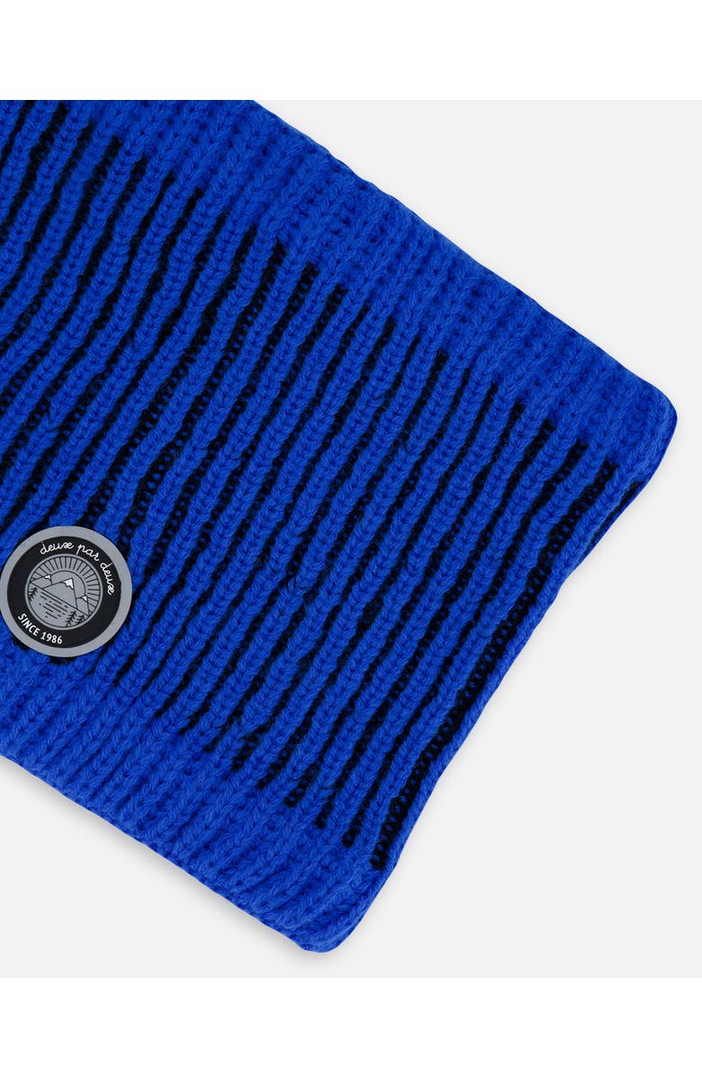 Deux par Deux Lined Knit Neckwarmer, Alternate, color, Black And Blue