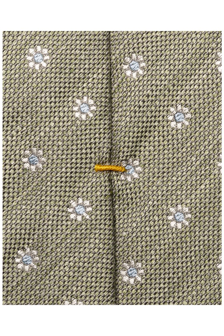 Light Green Floral Linen & Silk Tie, Alternate, color, LIGHT GREEN