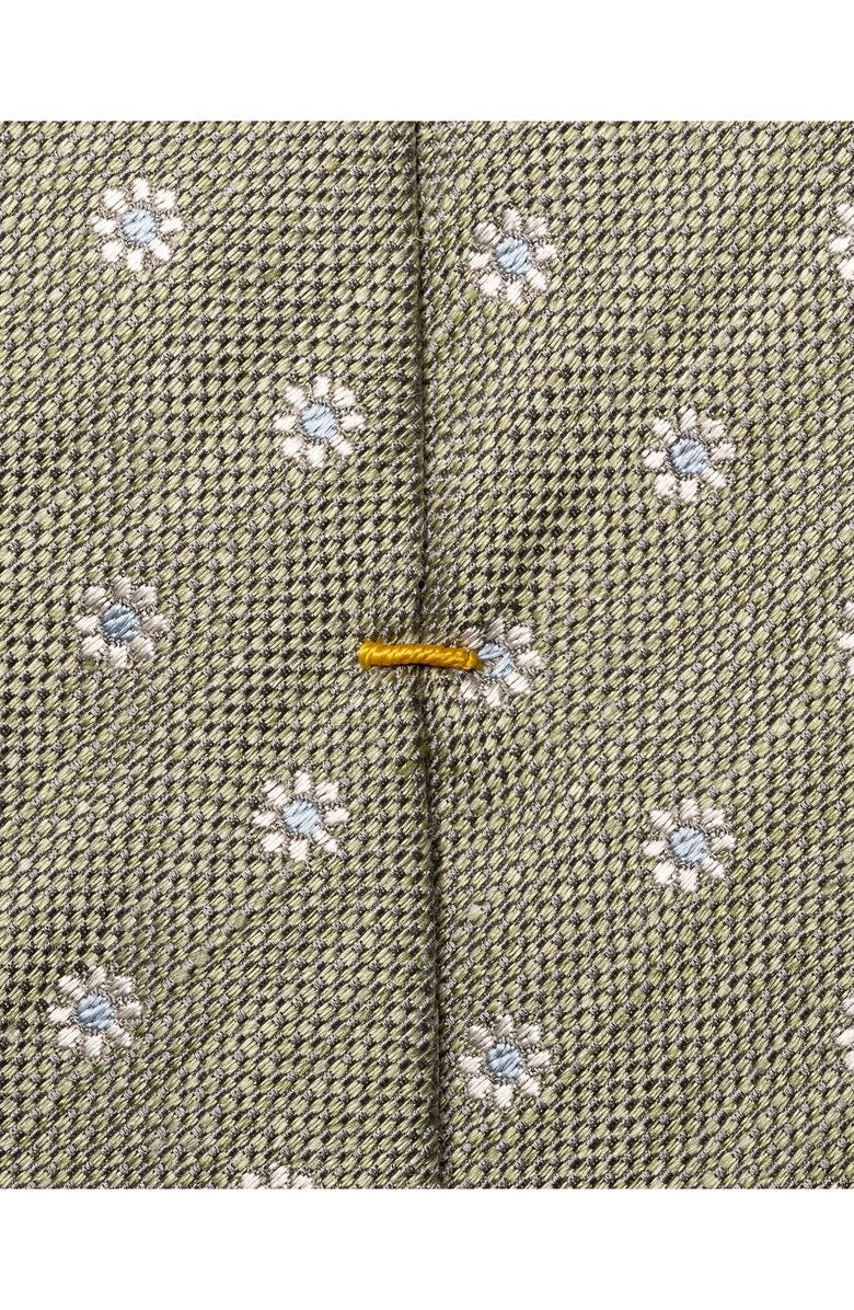 Eton Light Green Floral Linen & Silk Tie, Alternate, color, 