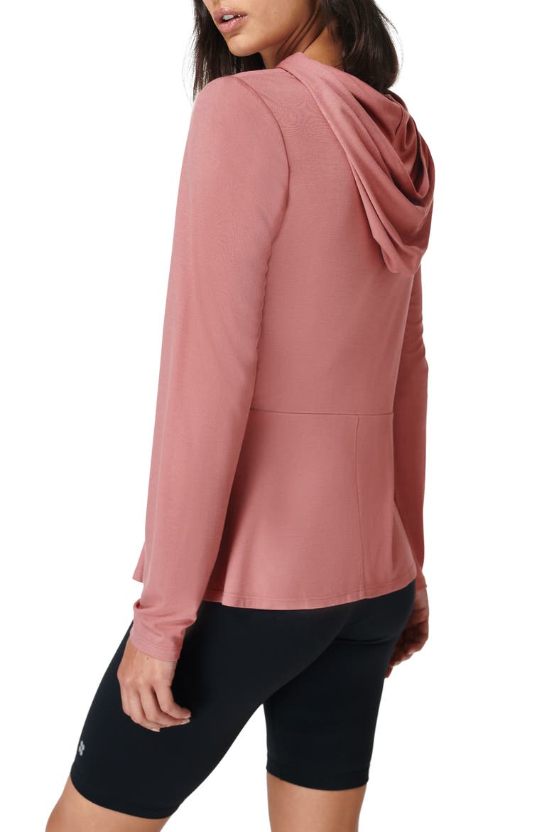 Tori Twist Front Hooded Pullover, Alternate, color, CINDER PINK