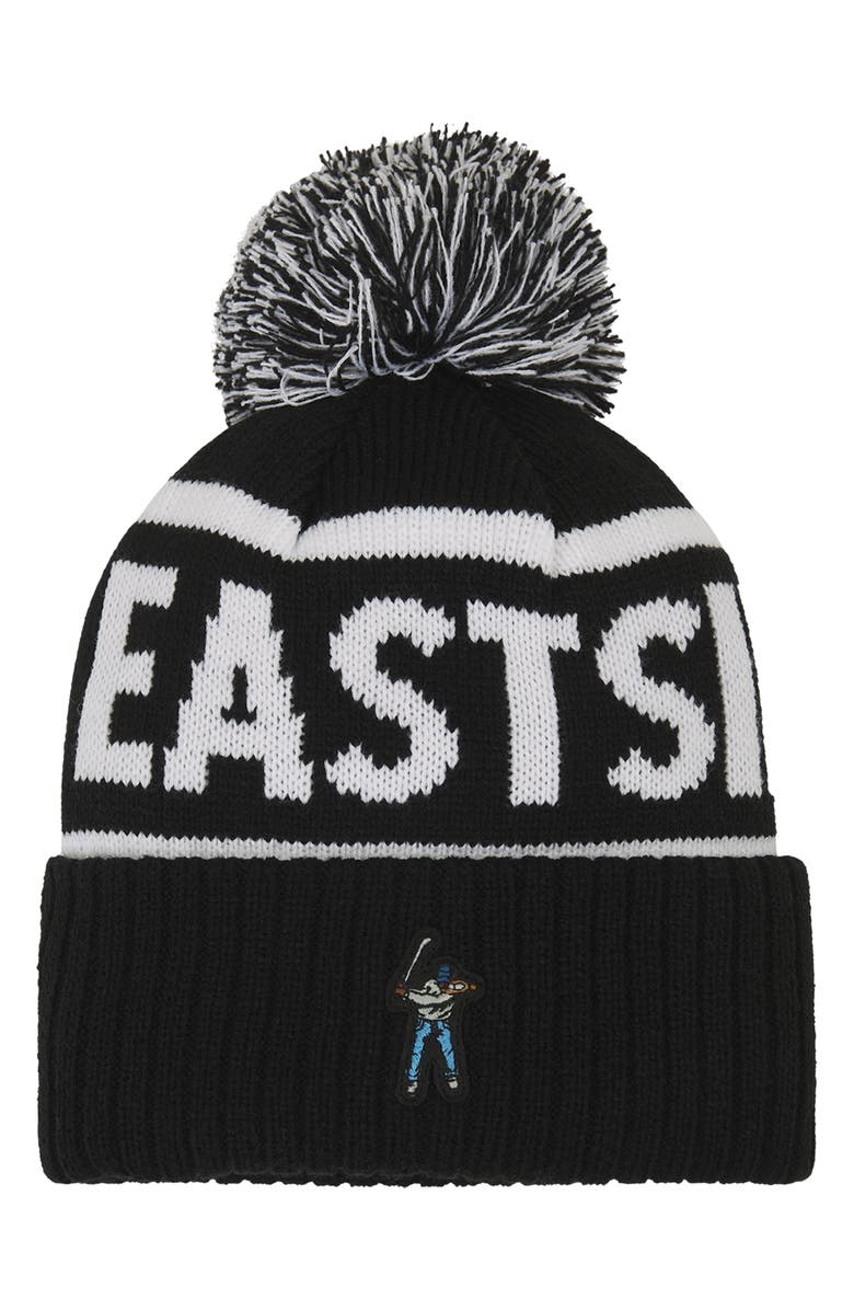 Eastside Golf Pompom Logo Beanie, Main, color, Black