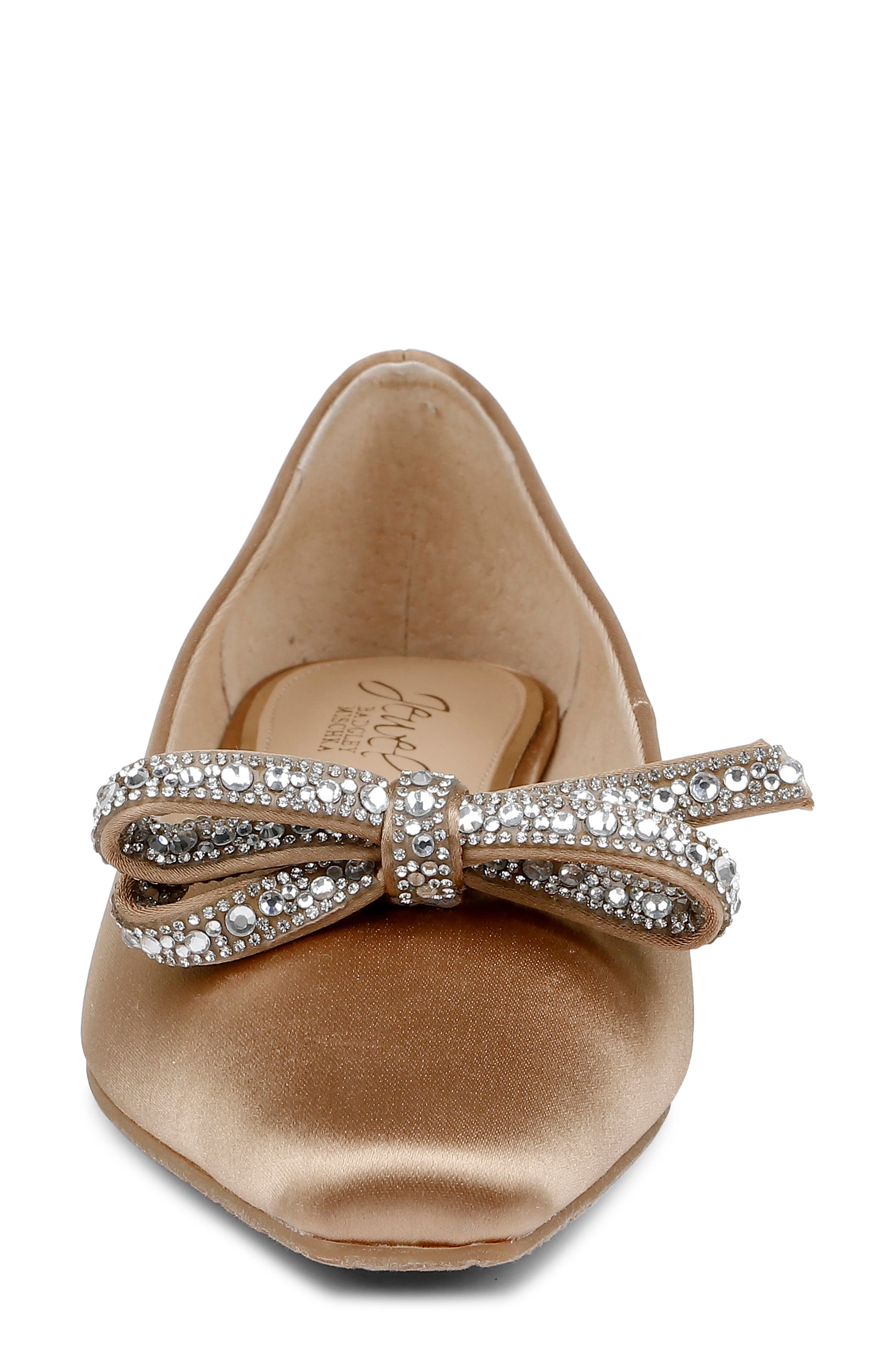 Jewel Badgley Mischka Hesther Flat, Alternate, color, Dknude Sat