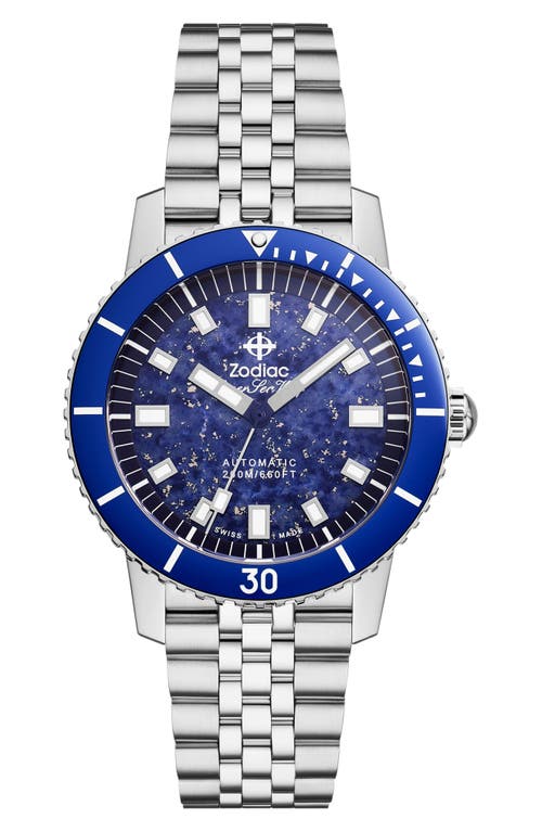Zodiac Compression Diver Automatic Stainless Steel Watch, 40mm in Silver at Nordstrom