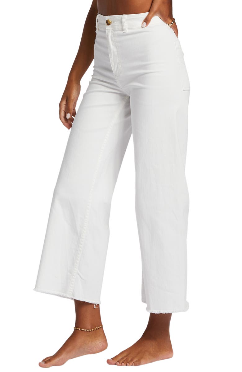 Billabong Free Fall Stretch Crop Wide Leg Pants, Alternate, color, Salt Crystal 1
