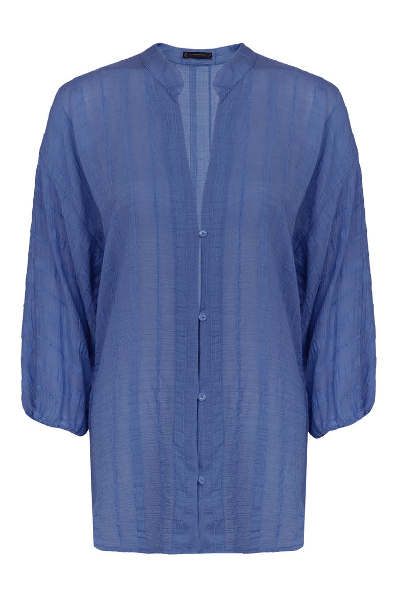 Yana Long Sleeve Cover-Up Tunic, Alternate, color, BLUE
