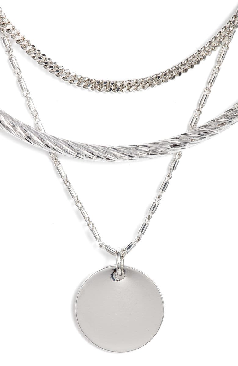 Halogen<sup>®</sup> Short Disc Layer Pendant Necklace, Main, color, 