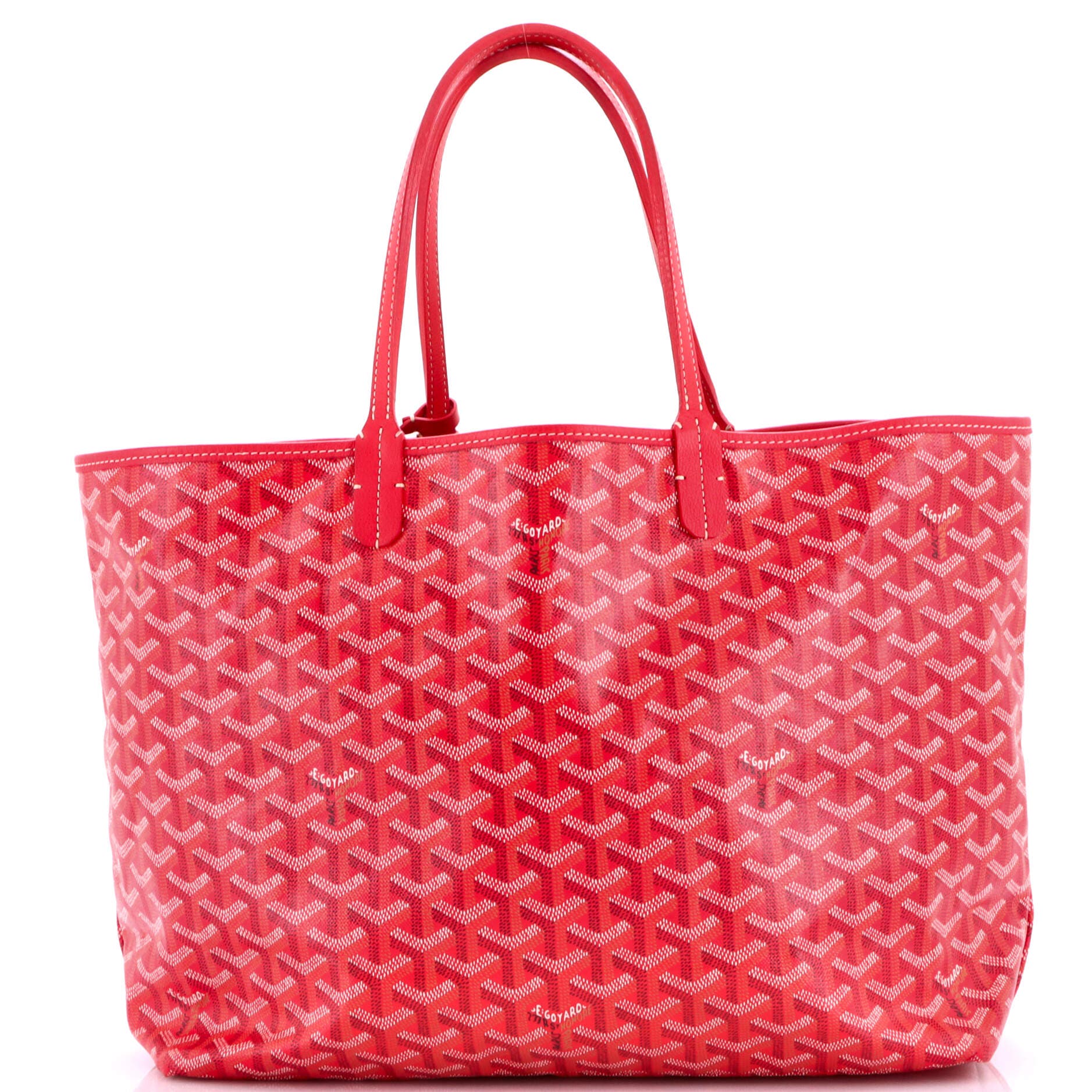 Pre-Owned Goyard Saint Louis Reversible Tote Coated Canvas and Printed Canvas PM, Main, color, Red