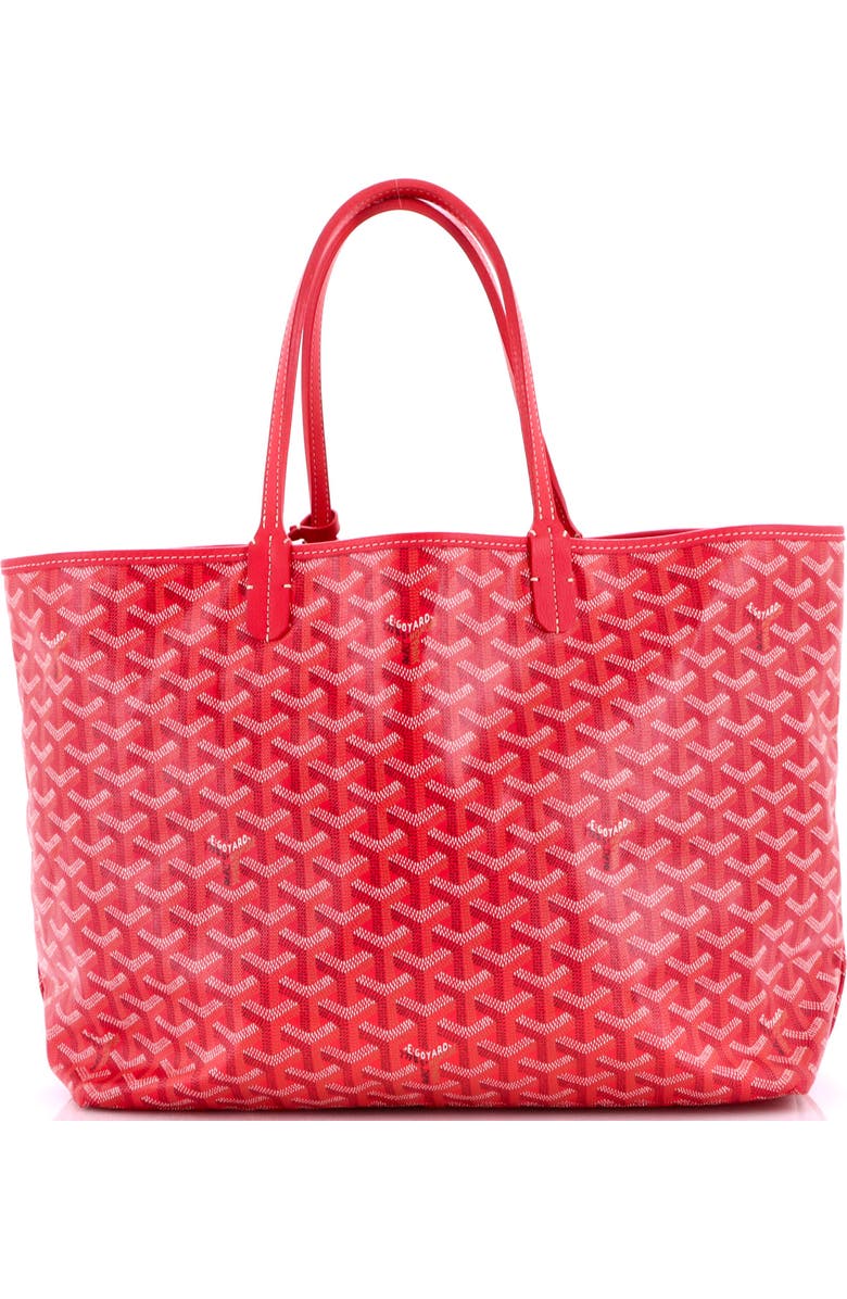 Pre-Owned Goyard Saint Louis Reversible Tote Coated Canvas and Printed Canvas PM, Main, color, Red