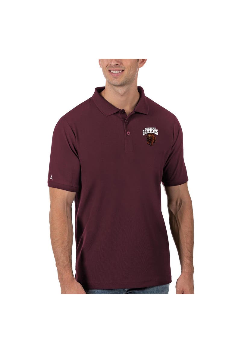 Men's Antigua Maroon Montana Grizzlies Legacy Pique Polo, Main, color, Maroon