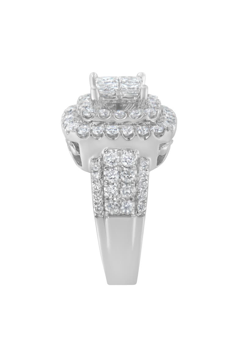 14KT White Gold 2 1/4 Cttw Round and Princess Diamond Ring, Alternate, color, White Gold