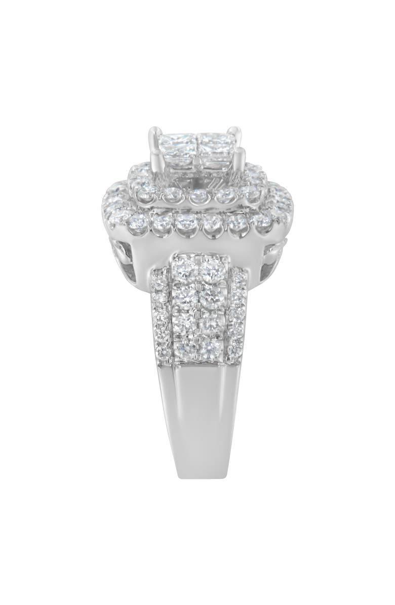 Haus of Brilliance 14KT White Gold Round and Princess 2 1/4 Cttw Diamond Ring, Alternate, color, White Gold