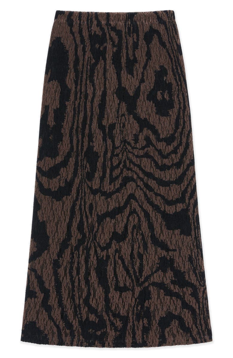 Lafayette 148 New York Wood Grooves Pleated Lace Midi Skirt, Alternate, color, 
