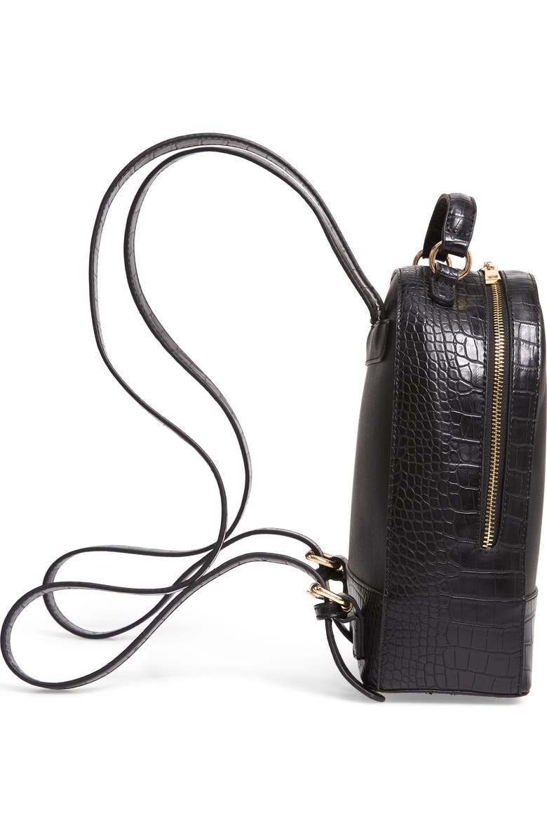 Sole Society Jamya Croc Embossed Faux Leather Backpack, Alternate, color,