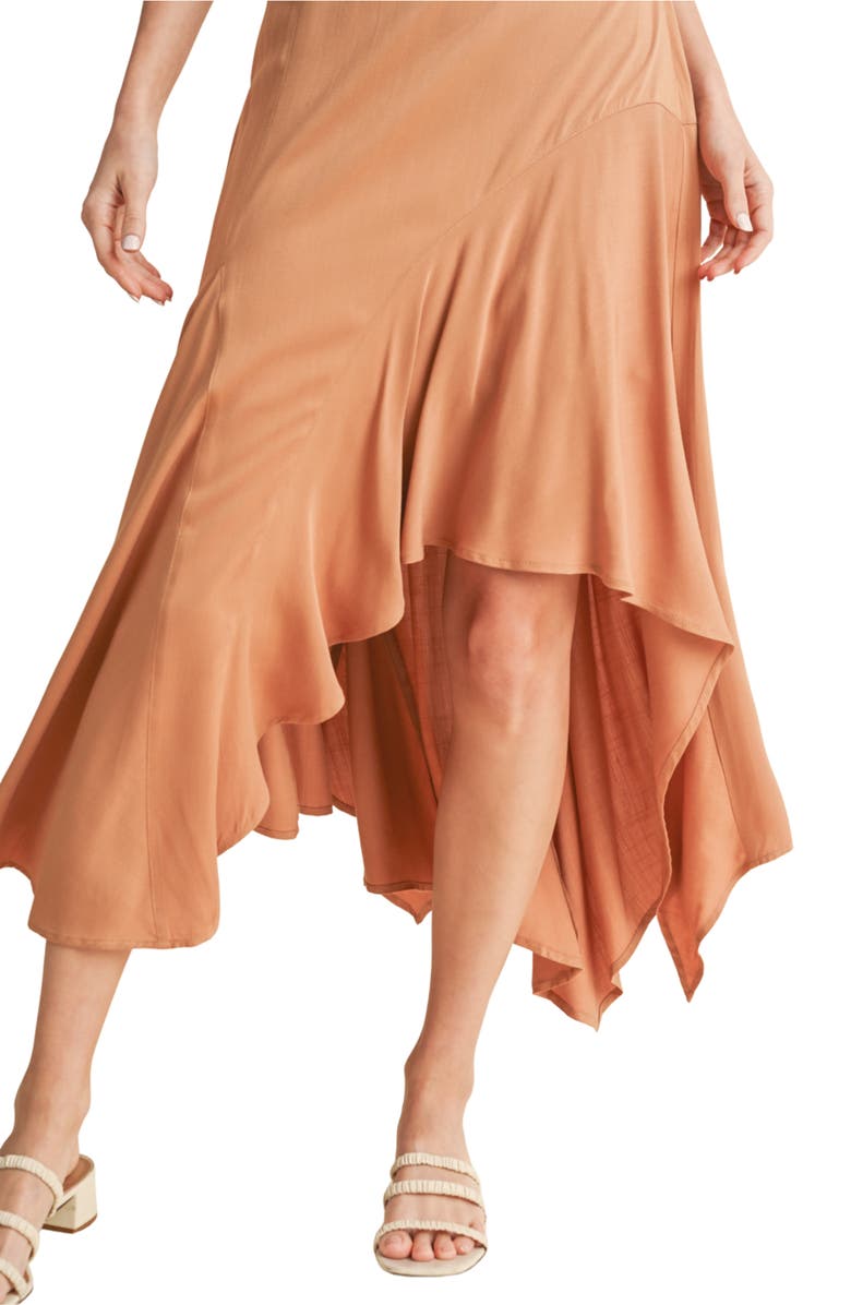 WISHLIST Asymmetric Midi Skirt, Alternate, color, Camel